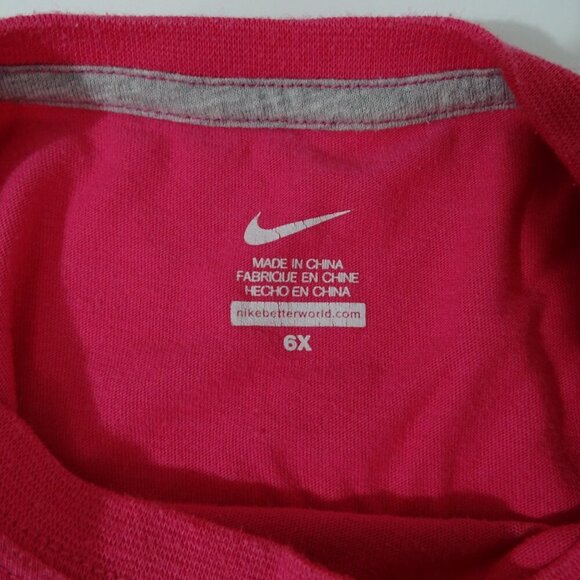 2 pc Nike Graphic Tshirt Dri-Fit Leggings Outfit Girls Size 6X Pink Gray - Picture 8 of 13